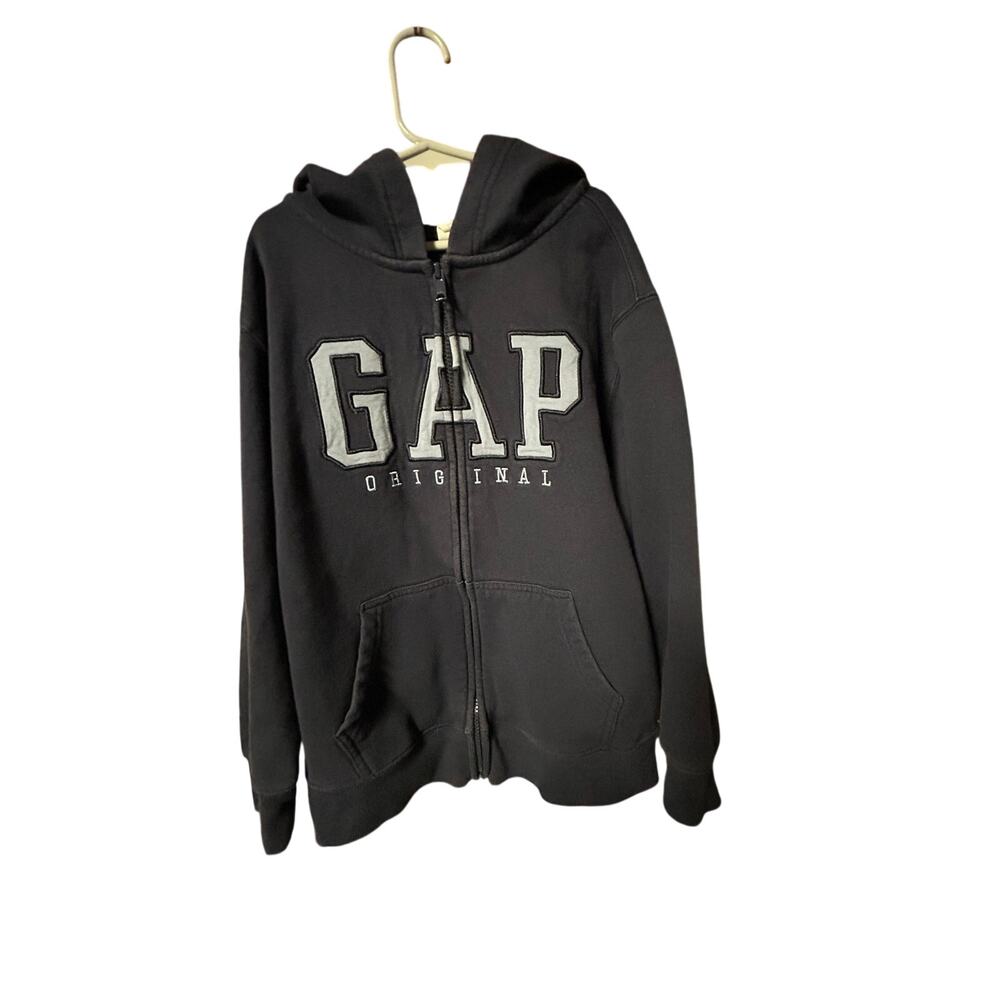 Large 10/12 Gap Kids classic logo zip-up hoodie in navy blue unisex